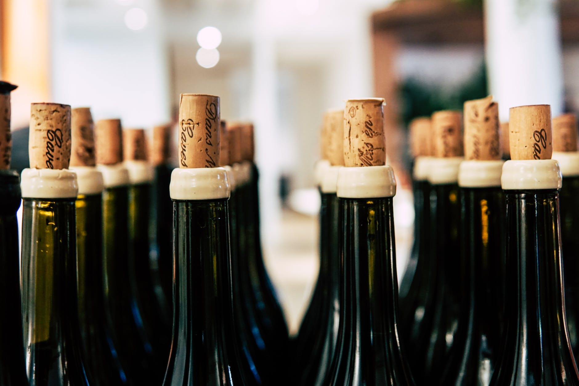 close up photo of wine bottles with cork